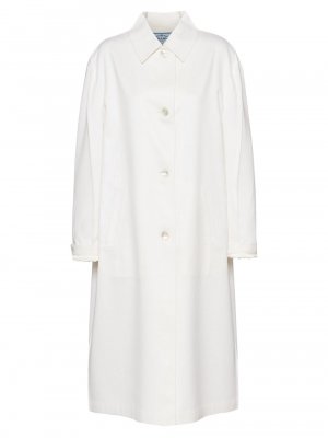 Однобортное кашемировое пальто , белый Prada