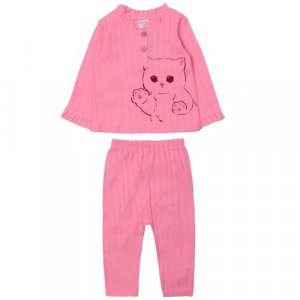 Пижама для девочек, размер 80, розовый BONITO KIDS. Цвет: розовый/светло-розовый