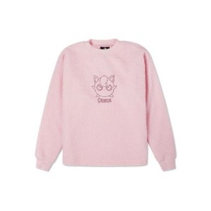 X Pokémon Co-Branded Cartoon Embroidery Fleece-Lined Pullover Sweatshirt Unisex Pink 10023902-660 Converse