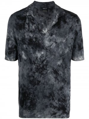 Кашемировая рубашка поло с абстрактным принтом Avant Toi. Цвет: черный