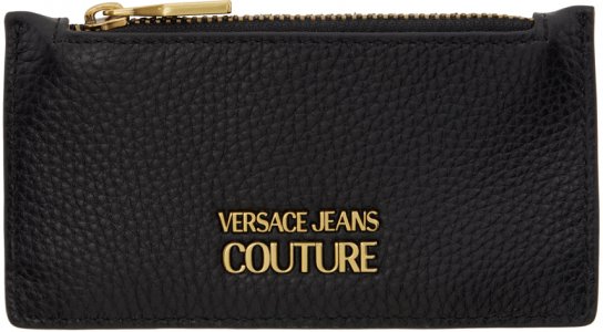 Черная визитница с логотипом Versace Jeans Couture