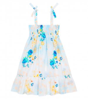 Платье из блестящего хлопка с цветочным принтом , синий Vilebrequin