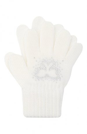 Шерстяные перчатки Catya. Цвет: белый