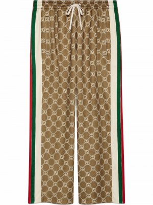 Спортивные брюки с кулиской и логотипом Interlocking G Gucci. Цвет: коричневый