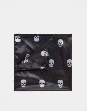 Платок для нагрудного кармана с черепом -Черный цвет Bolongaro Trevor