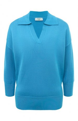 Пуловер из вискозы и шелка Seven Lab. Цвет: голубой