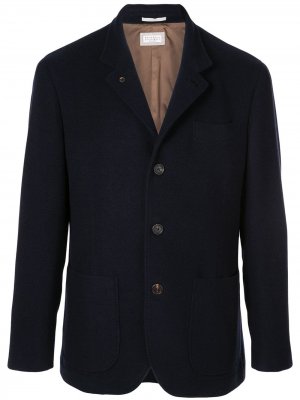 Кашемировое пальто Brunello Cucinelli. Цвет: синий