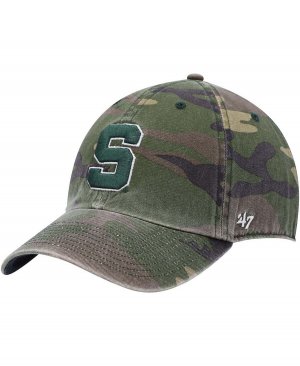 Мужская камуфляжная регулируемая шапка Michigan State Spartans Clean Up Core '47 Brand '47