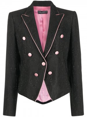 Парчовый пиджак с узором пейсли Dolce & Gabbana. Цвет: черный
