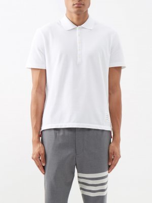Рубашка-поло из хлопкового пике , белый Thom Browne