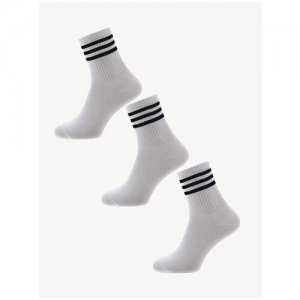 Носки мужские спортивные ARAMIS, набор из 3 пар, размер 23 (37-38), цвет белый, черный Aramis. Цвет: белый