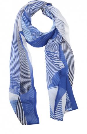 Шелковый шарф с принтом Stizzoli. Цвет: синий