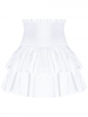Ярусная юбка мини Dondup. Цвет: белый