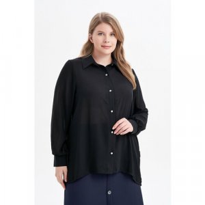 Блуза, размер 54, черный Olsi. Цвет: черный
