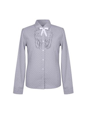 Блузка 7 одежек. Цвет: серый, белый