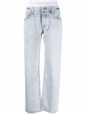 Прямые джинсы с логотипом Alexander Wang. Цвет: синий