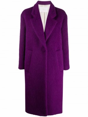 Фактурное однобортное пальто Tela. Цвет: фиолетовый