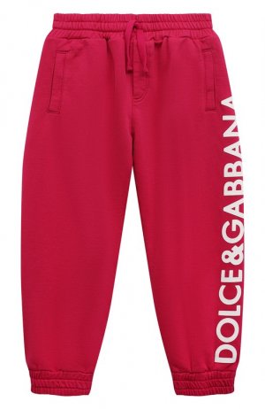 Хлопковые джоггеры Dolce & Gabbana. Цвет: розовый