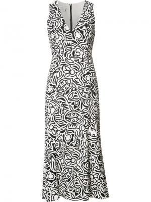 Платье шифт с цветочым принтом Narciso Rodriguez. Цвет: белый