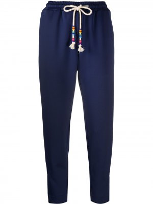 Спортивные брюки с вышивкой бисером Mira Mikati. Цвет: синий