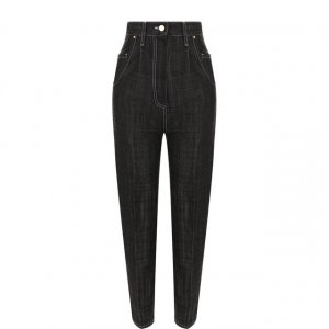 Укороченные джинсы с завышенной талией и контрастной прострочкой Hillier Bartley. Цвет: чёрный