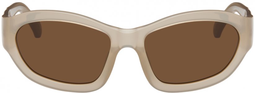 Серо-коричневые солнцезащитные очки Linda Farrow Edition Goggle Dries Van Noten