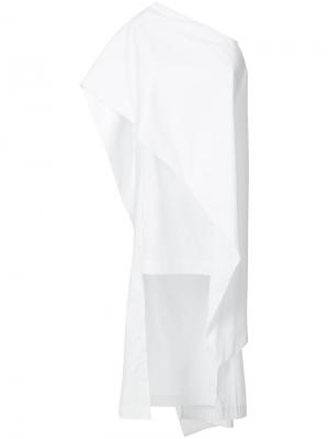Платье на одно плечо Wanda Nylon. Цвет: белый