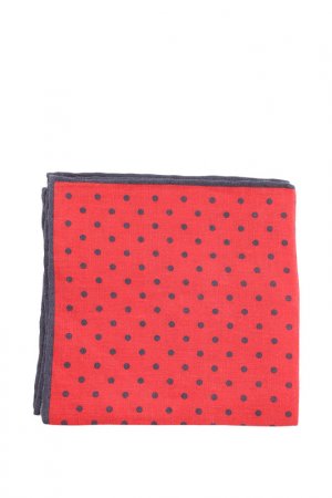 Карманный платок FABIO INGHIRAMI. Цвет: красный в темно-синие кружочки