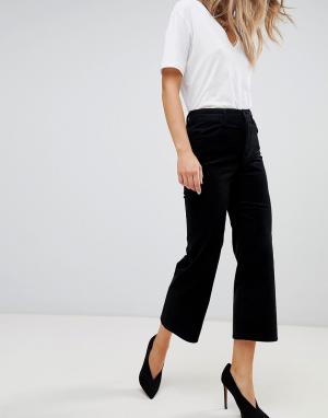 Укороченные вельветовые джинсы с широкими штанинами и завышенной талией Joan J Brand. Цвет: черный