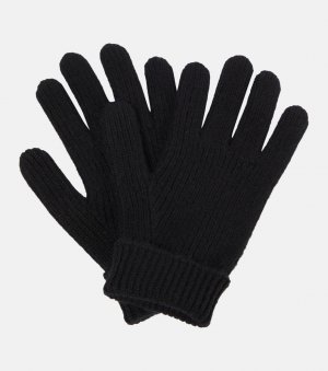 Кашемировые перчатки ребристой вязки Toteme, черный Totême