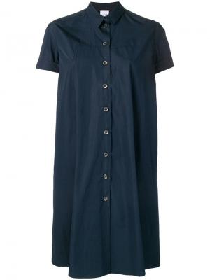 Платье-рубашка с короткими рукавами Aspesi. Цвет: синий
