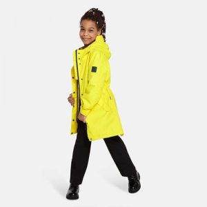 Пальто, размер 146, горчичный, желтый Huppa. Цвет: горчичный/желтый