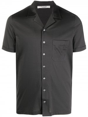 Рубашка с короткими рукавами и заостренным воротником D4.0. Цвет: черный
