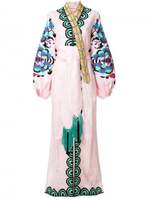 Платье с вышивкой Favourite Wife Yuliya Magdych. Цвет: розовый