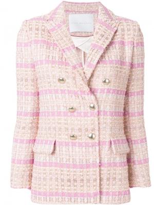 Двубортный твидовый пиджак Giada Benincasa. Цвет: розовый