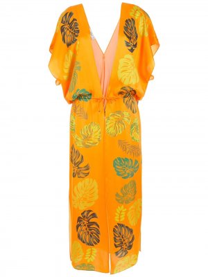Пляжное платье с принтом Amir Slama. Цвет: оранжевый