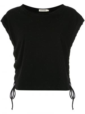 Блузка со шнуровкой Giuliana Romanno. Цвет: черный