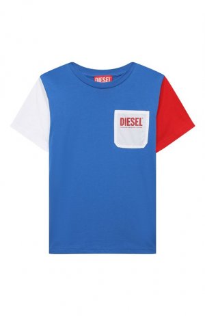 Хлопковая футболка Diesel. Цвет: синий