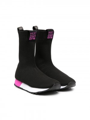 Кроссовки-носки с логотипом Dkny Kids. Цвет: черный