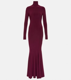 Платье с воротником-водолазкой и открытой спиной , фиолетовый Norma Kamali