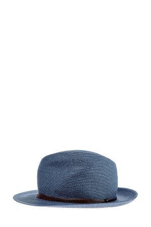 Шляпа оттенка денима с декором кожаной лентой MC2 SAINT BARTH. Цвет: синий