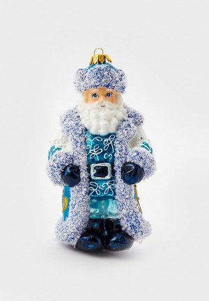 Игрушка елочная Грай Дед Мороз в синей дублёнке. Цвет: разноцветный