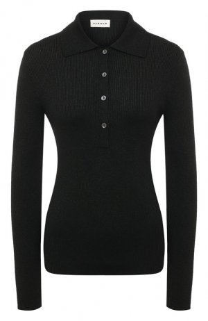 Шерстяной пуловер-поло P.A.R.O.S.H.. Цвет: чёрный