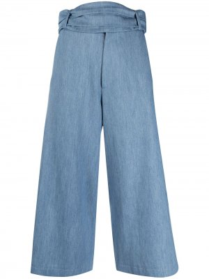 Укороченные брюки широкого кроя Société Anonyme. Цвет: синий