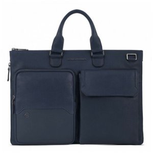 Мужская кожаная сумка для документов и ноутбука CA4021S116/BLU синий Piquadro