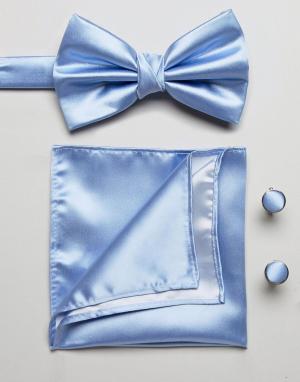 Синий галстук и платок для пиджака Burton Menswear