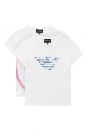 Комплект из двух футболок Emporio Armani. Цвет: белый