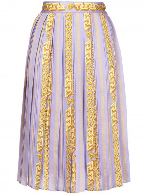 Плиссированная юбка миди Versace. Цвет: фиолетовый