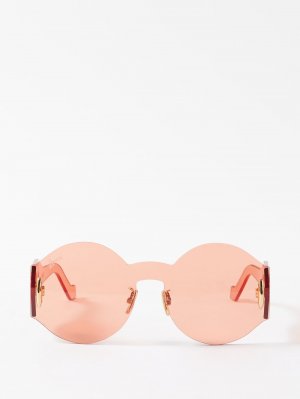 Круглые солнцезащитные очки без оправы из ацетата LOEWE, красный Loewe