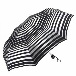 Зонт, серебряный, черный FULTON. Цвет: черный/серебристый